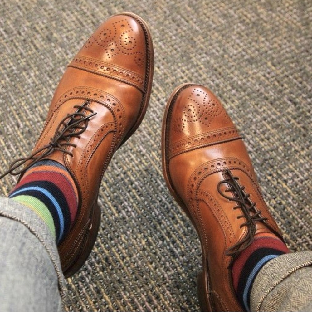 Allen Edmonds Strand Cap toe Oxford Brown leather dress Shoes